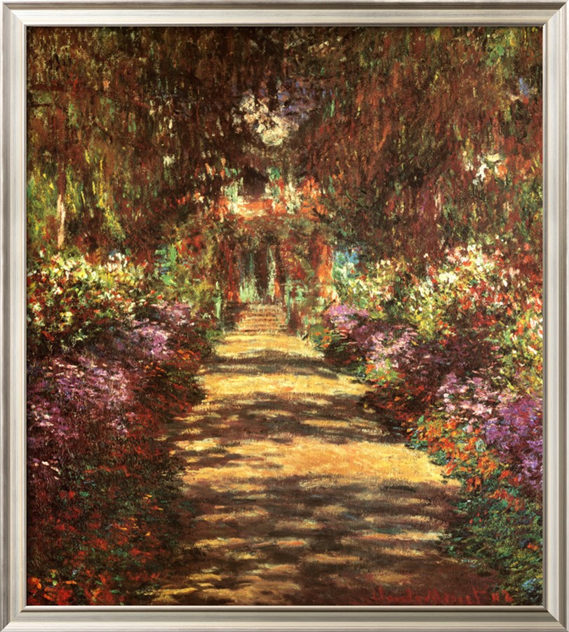 Footpath In The Garden-Claude Monet Painting